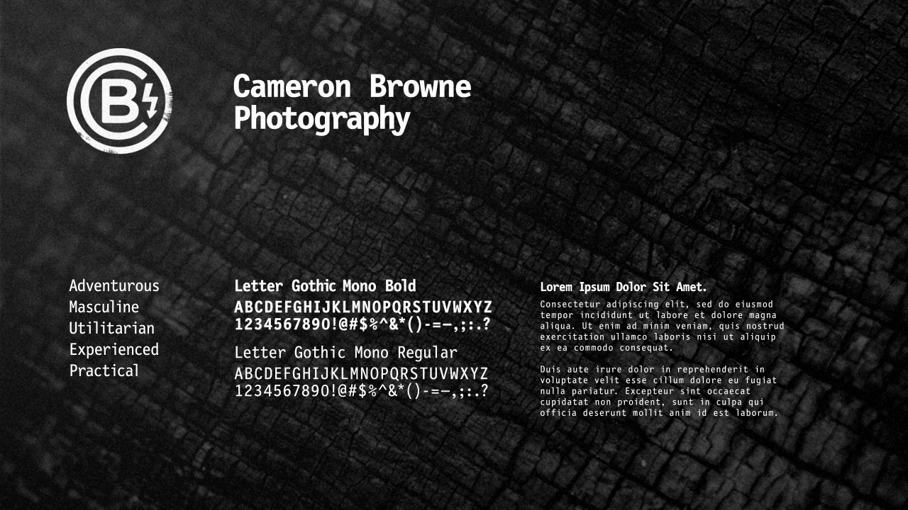 2Cameron Browne Photography typography